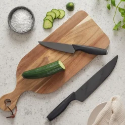 GRØNNSAKSKNIV 13 CM SORT KNIVBLAD