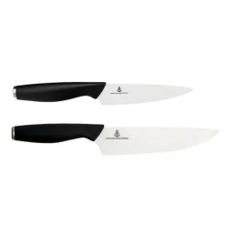 KOKKEKNIV 21 CM + GRØNNSAKSKNIV 13 CM HVITT KNIVBL